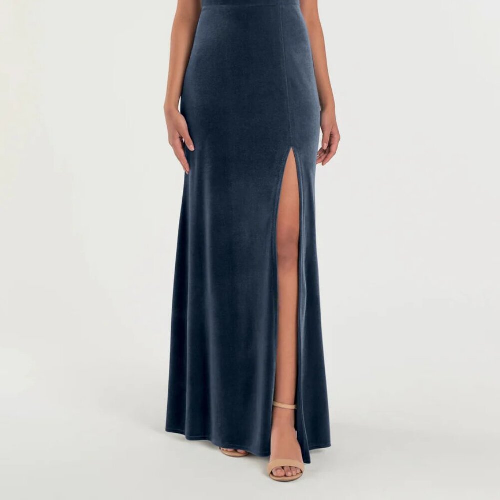 Jenny Yoo Mara Bridesmaid Dress (Blue Velvet) - Picture 3 of 5